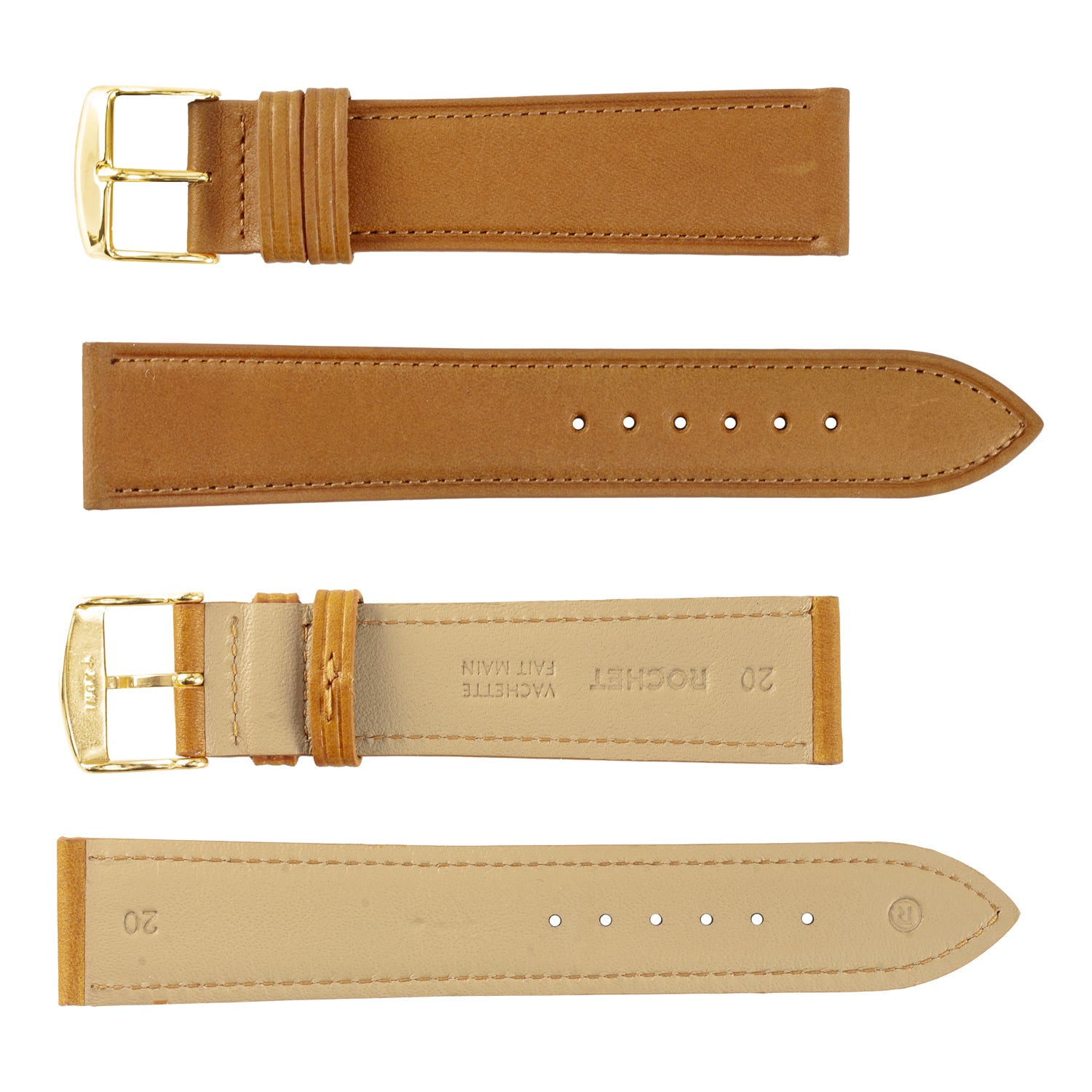 ZRC No. 733 Cowhide Grain Classic Fine Leather Straps (14mm~20mm)