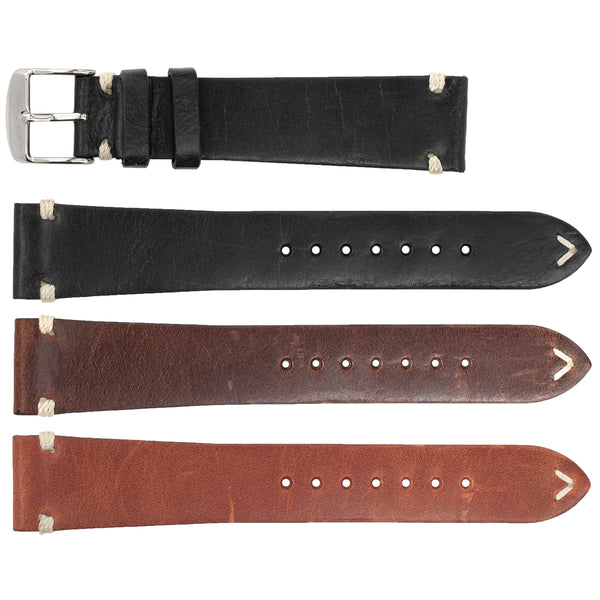 ZRC No. 740 Cow Vintage Watch Straps with Hand-Sewn Stitching (19x16mm)