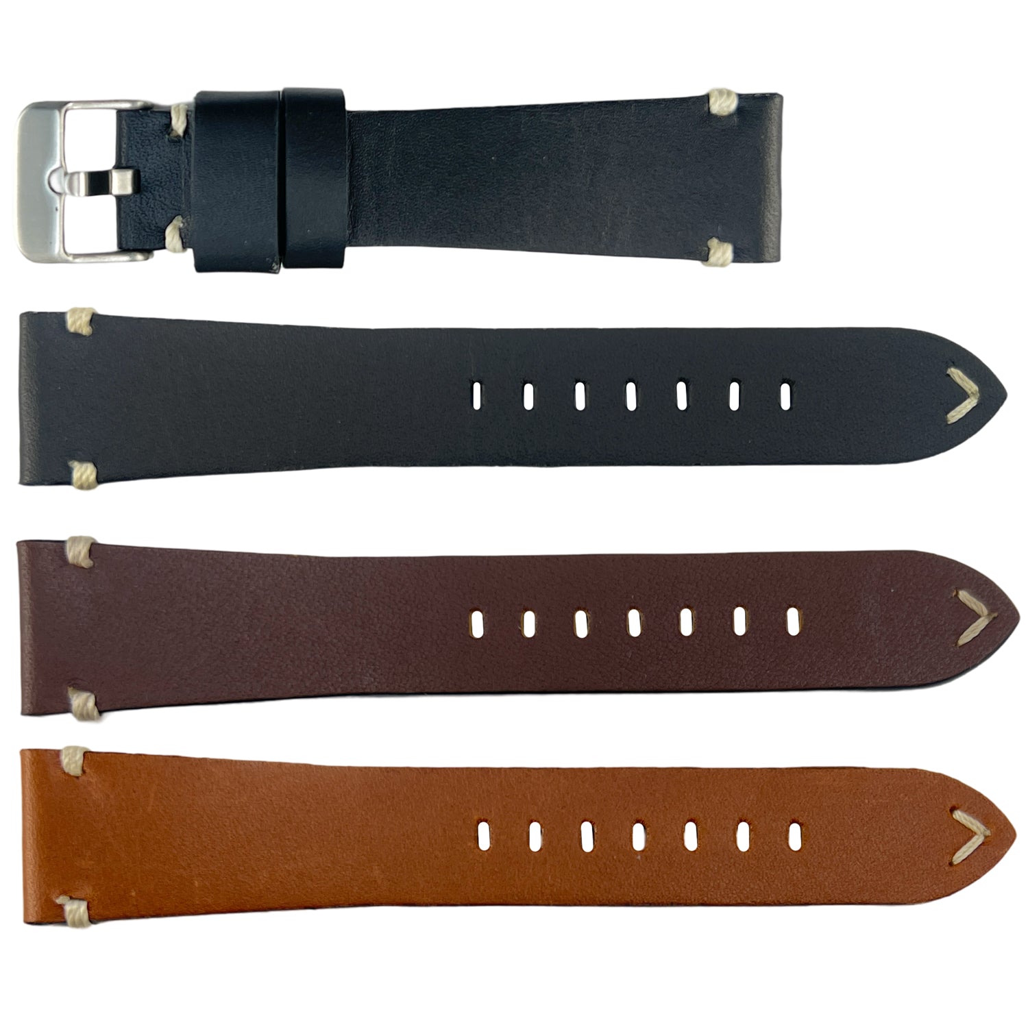 ROCHET ZRC 744 Cowhide Vintage Watch Straps with Hand-Sewn