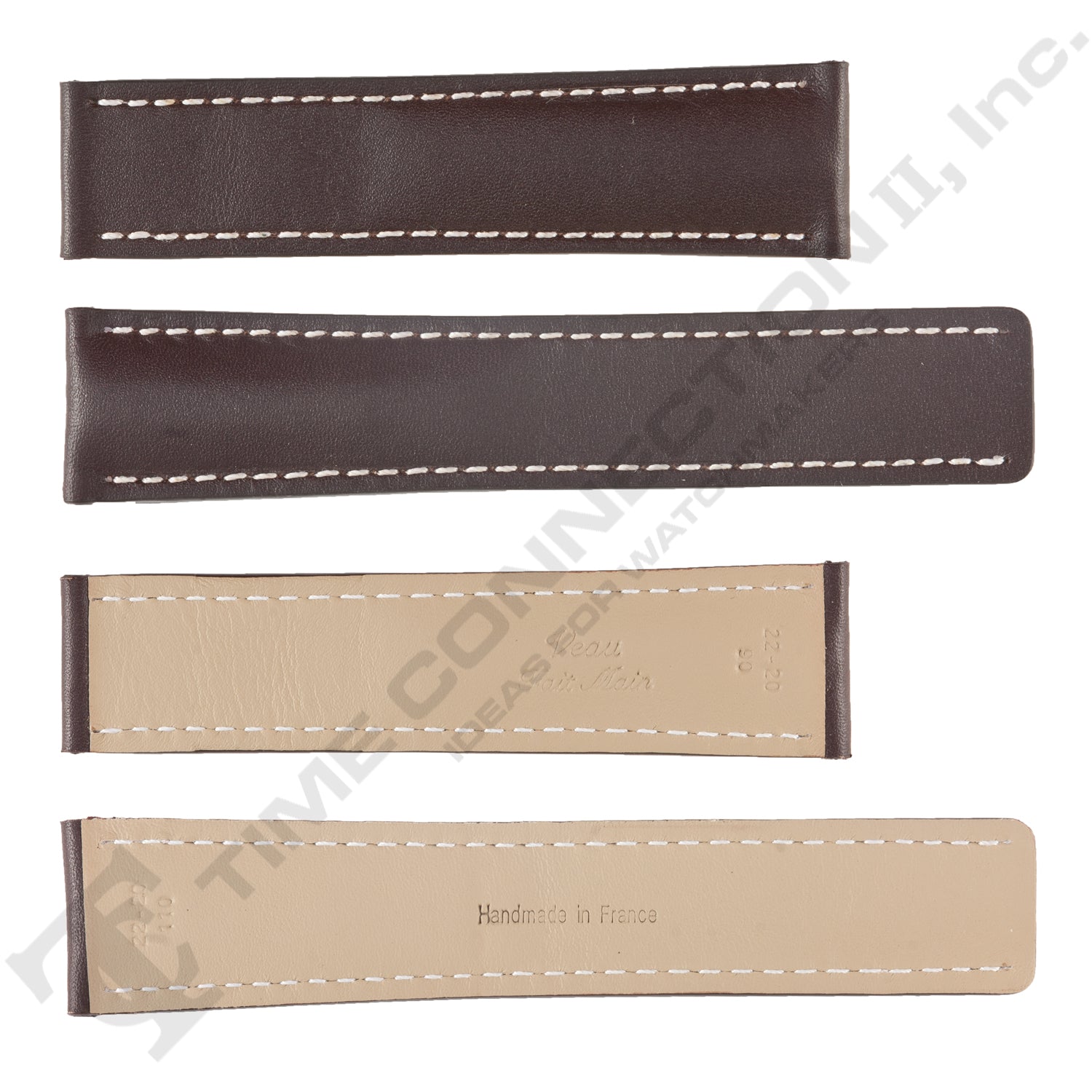 ROCHET ZRC No. 787 Calf Grain White Stitch to fit Breitling Deployment Buckle Leather Straps (20mm~22mm)