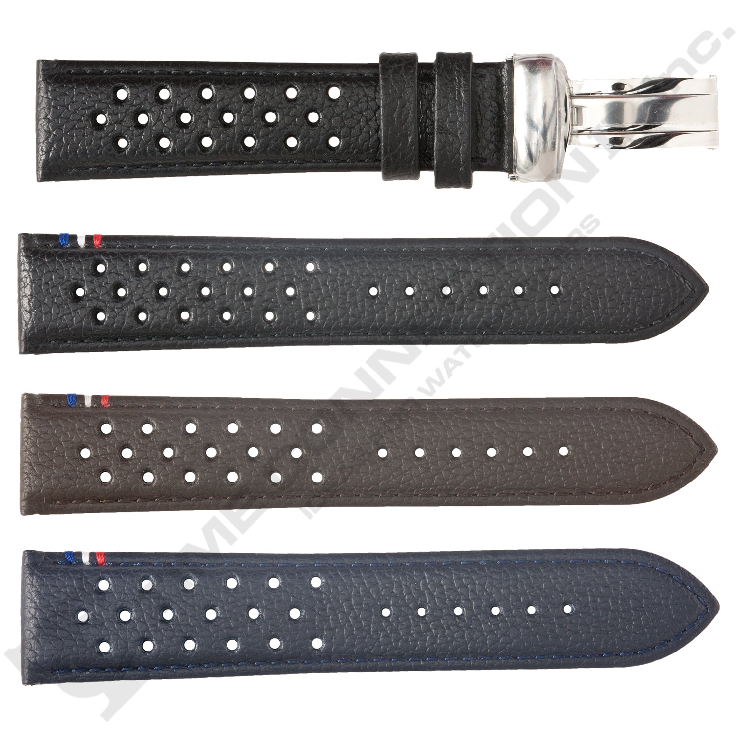 ZRC No. 792 Calf Grain Deployment Buckle Leather Straps (18mm~22mm)