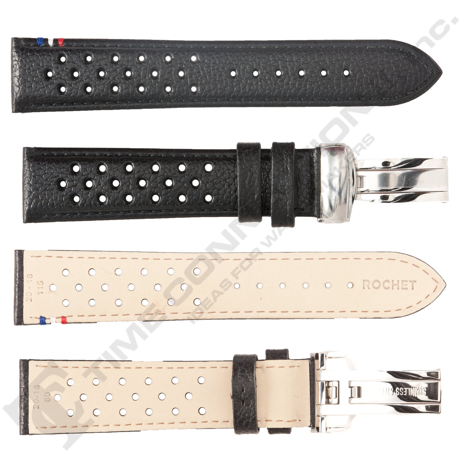 ZRC No. 792 Calf Grain Deployment Buckle Leather Straps (18mm~22mm)