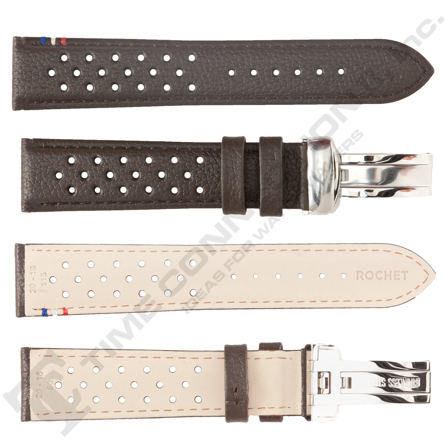 ROCHET ZRC No. 792 Calf Grain Deployment Buckle Leather Straps (18mm~22mm)