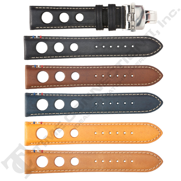 ZRC No. 793 Cow Hide Grain Butterfly Deployment Buckle Leather Straps