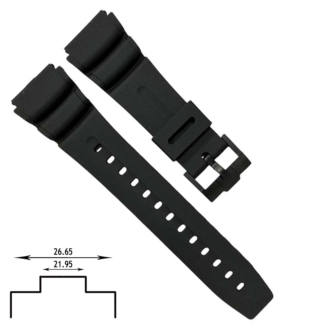 Casio G-Shock Style Sports Straps (Width: 26.65mm, Notch: 21.95mm)