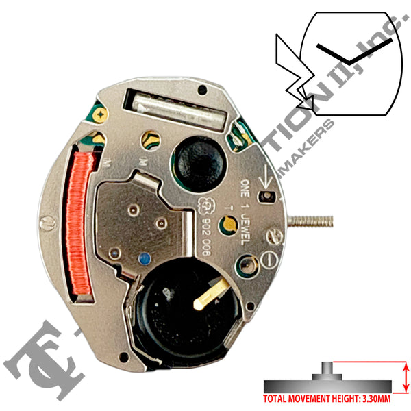 ETA 902.006 2 Hands Swiss Made Quartz Movement Ht. 3.30MM