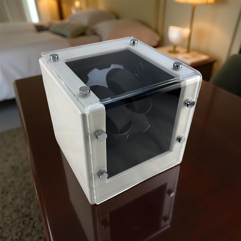 BX-634, Double (2) Watch Winder Glossy White MDF Smooth Finish
