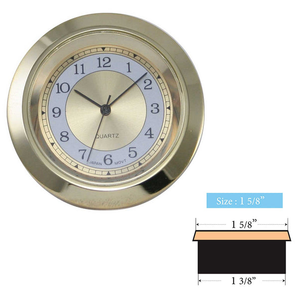 Clock Inserts 42mm (1 5/8") Yellow Bezel, White Arabic Dial