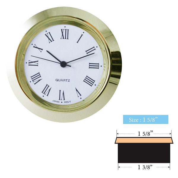 Clock Inserts 42mm (1 5/8") Yellow Bezel, White Roman Dial