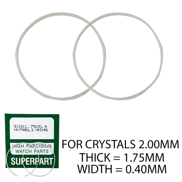 Refills for HYTREL I-Ring for 2.0mm Glass Crystals (1.75mm Height)