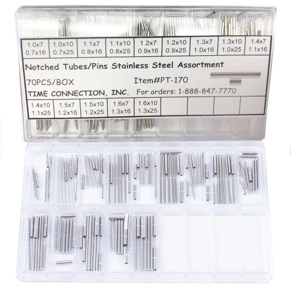 PT-170, Assorttment of 70 Sets of Pins and Tubes for Metal Bracelets