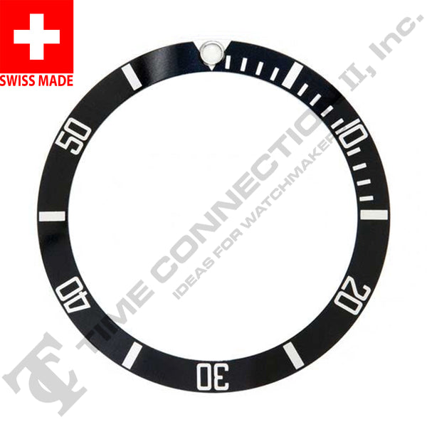 Swiss Made 315-16800-1 Bezel Insert (Black/Silver) to Fit Rolex Sub Sapphire Model