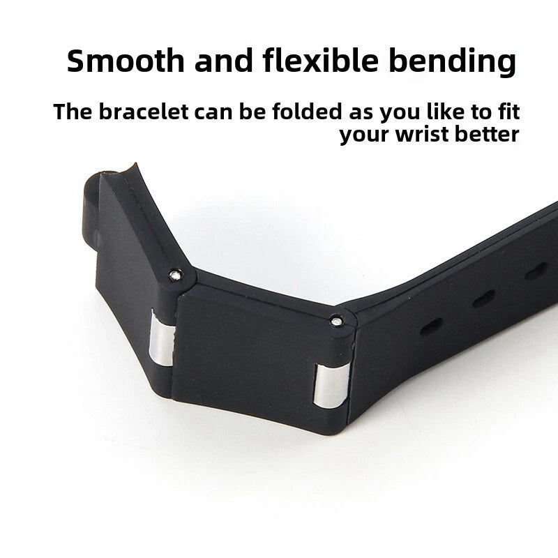 Black Silicone Rubber Strap for Bvlgari Diagono (18mm) With Notch 7mm