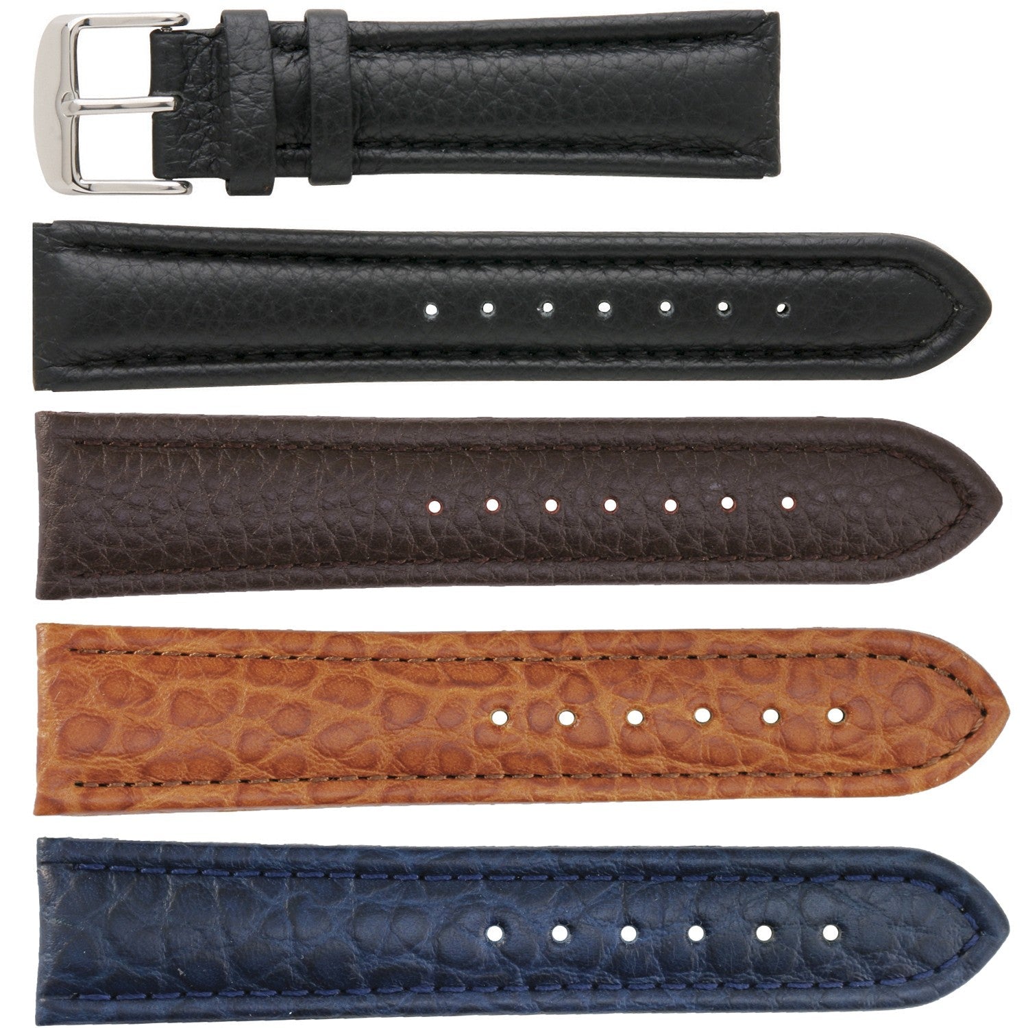 Banda No. 345 Buffalo Grain Fine Leather Straps (16mm~24mm)
