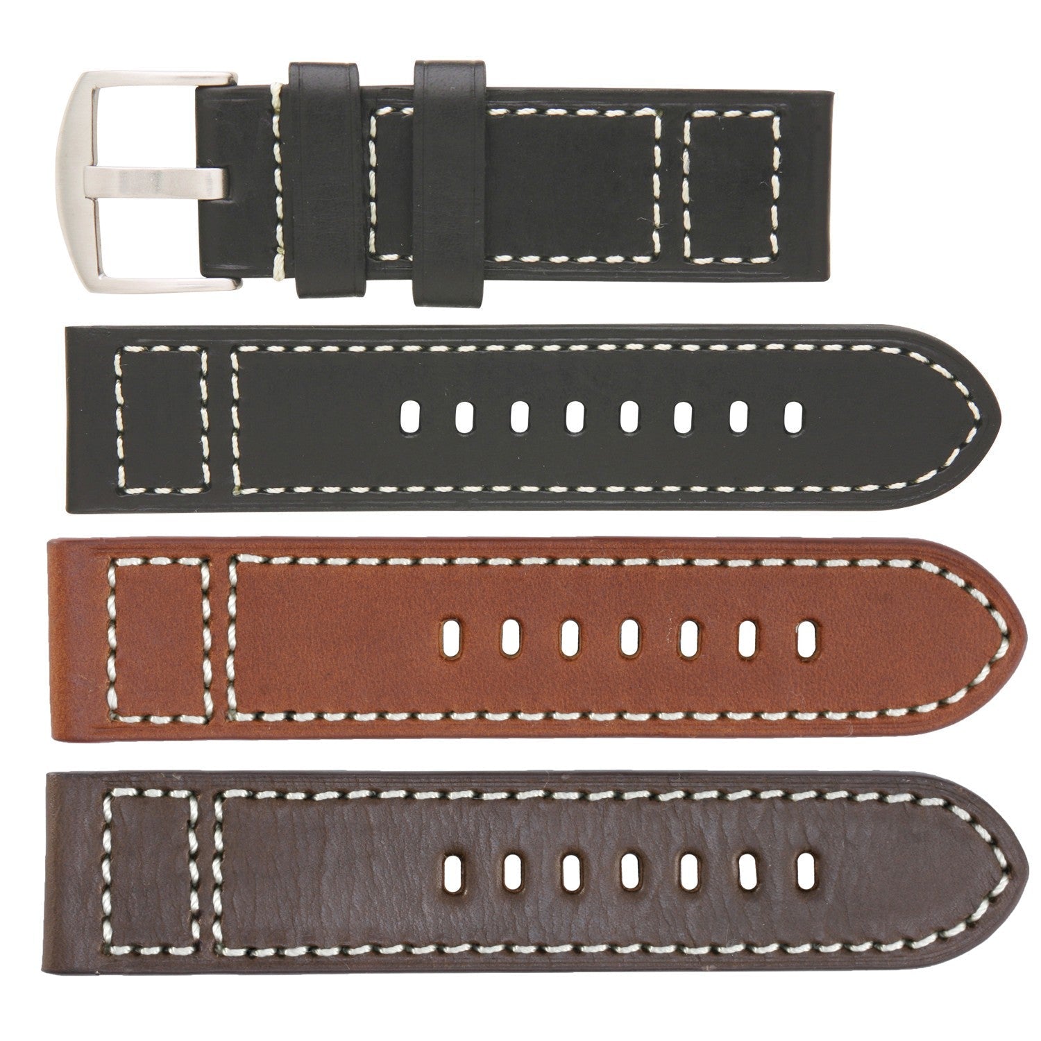 Banda No. 319 Cowboy Stripe Fine Leather Straps (18mm~24mm)