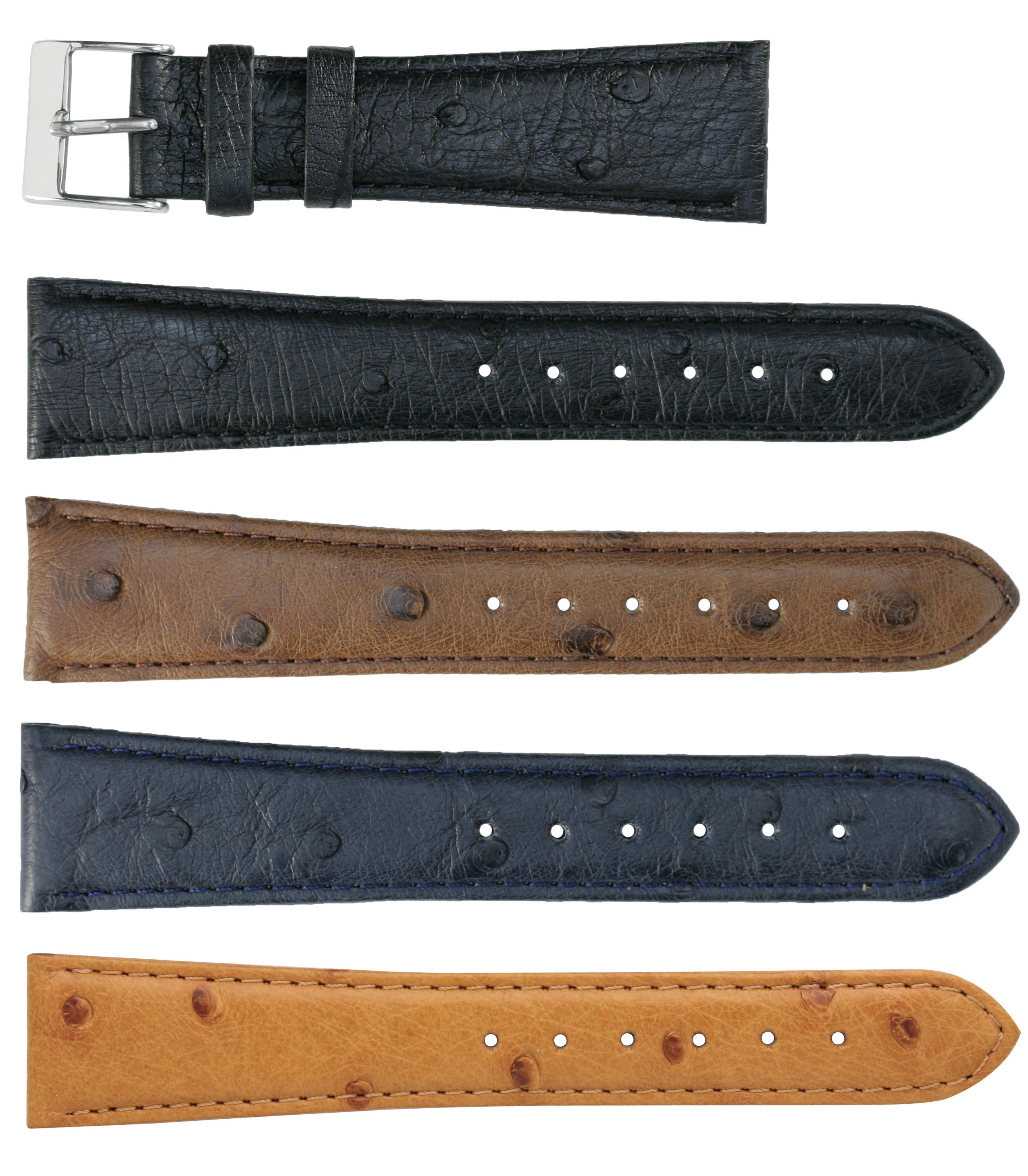 Banda No. 653 Genuine Ostrich Fine Leather Straps (12mm~24mm)