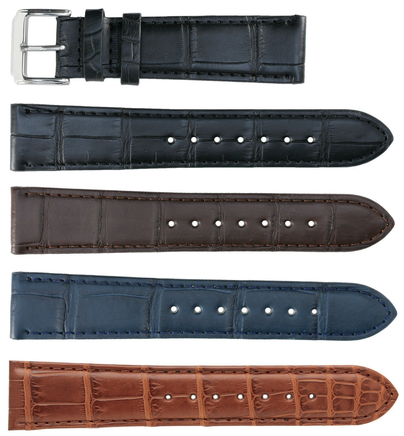 Banda No. 613 Genuine Alligator Fine Leather Straps (12mm~24mm)