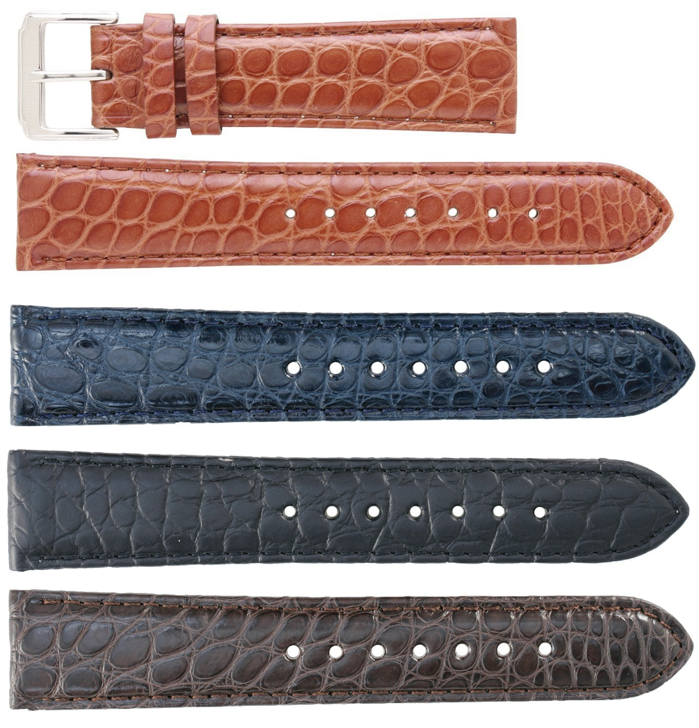 Banda No. 631 Genuine Crocodile Fine Leather Straps (18mm~24mm)