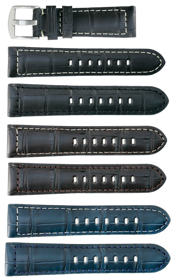 Banda No. 618 Genuine Alligator Fine Leather Straps (18mm~24mm)