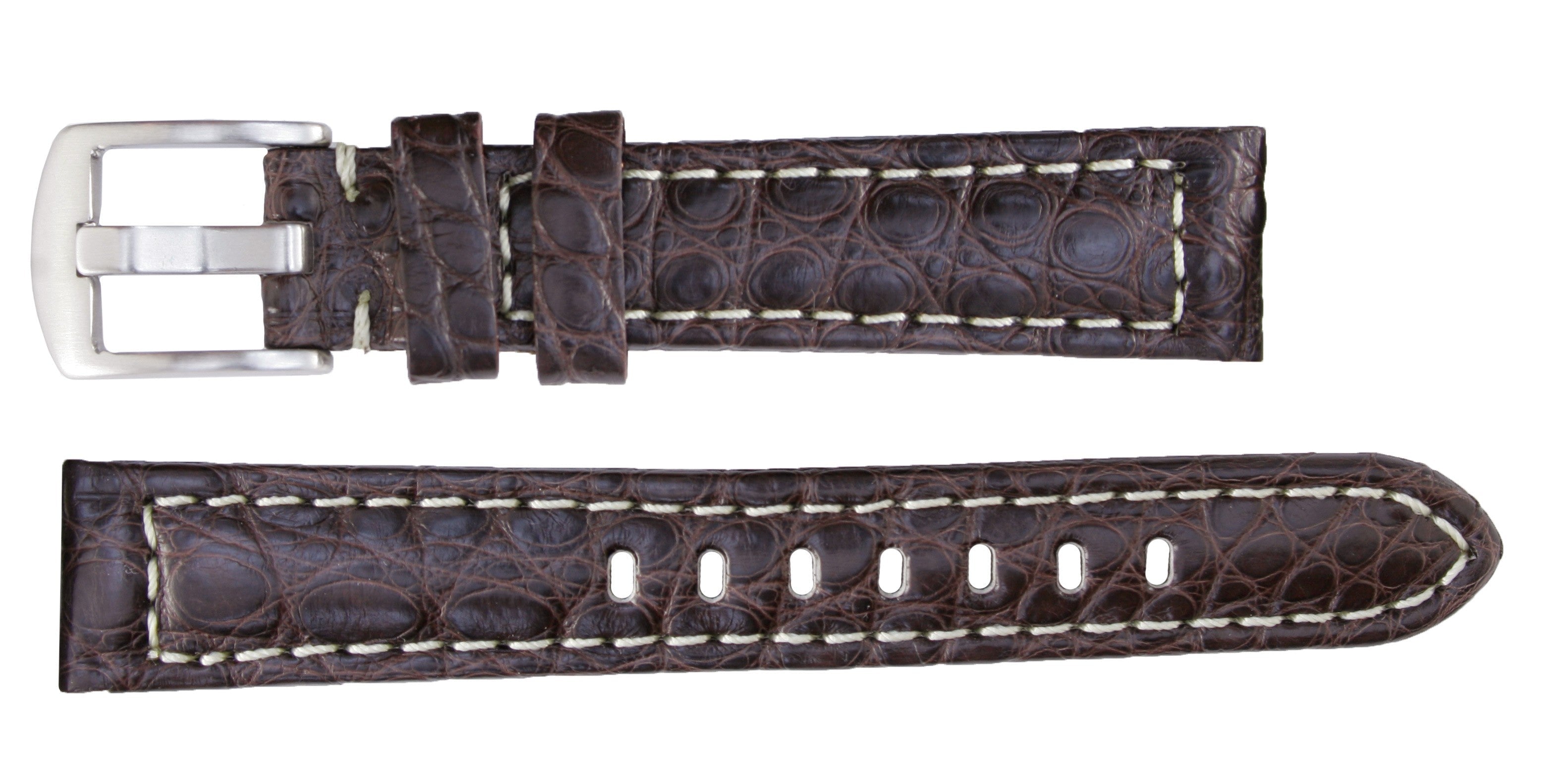 Banda No. 638 Genuine Crocodile Fine Leather Straps (18mm~24mm)