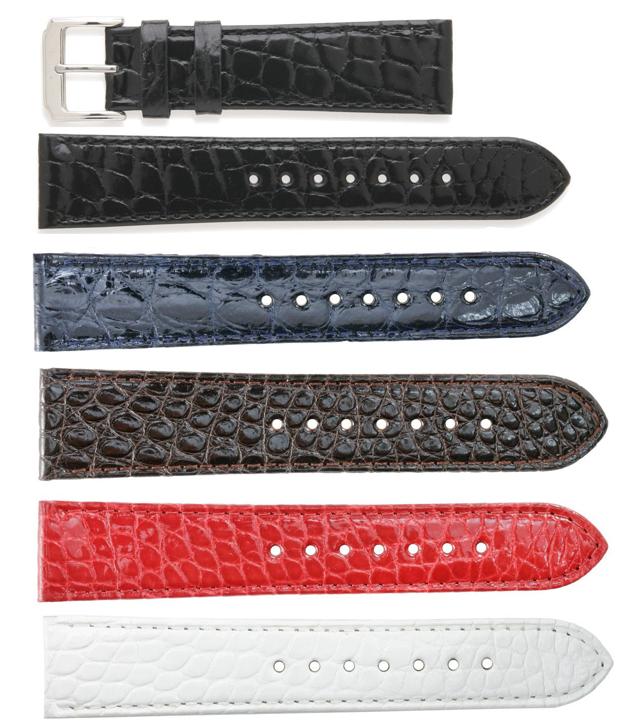 Banda No. 620 Genuine Crocodile Fine Leather Straps (12mm~24mm)