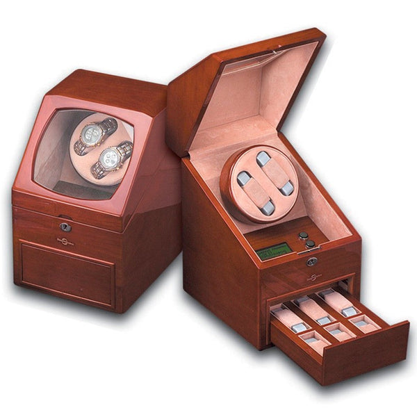 BX-700, LCD Watch Winder for 2+6 Watches, 24-Function Programs, AC