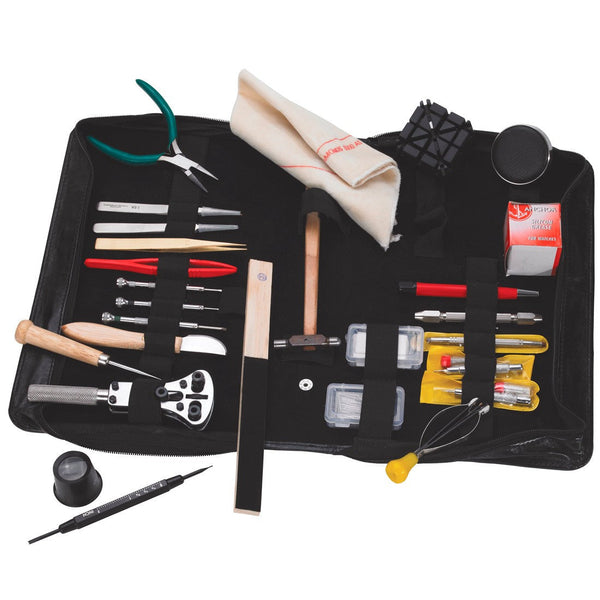 TC-100, Professional  Tool Kit for Watchmaker in Leather case