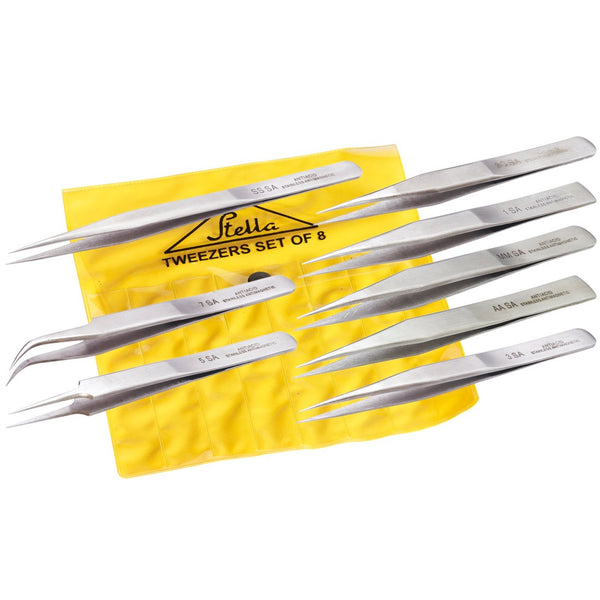 TW-450, Stella High Quality Tweezer (Set of 8)