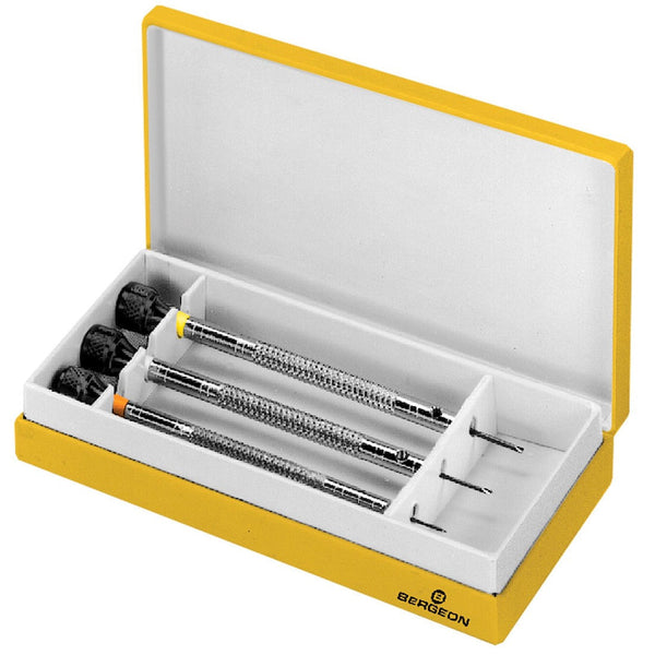 Bergeon 4912 Non-Magnetic (3 Screwdrivers) with 3 Spare Blades