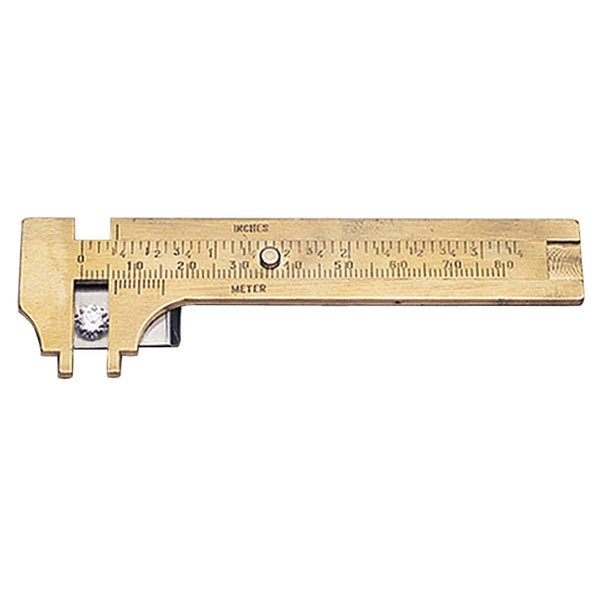 GA-364, Sliding Brass Gauge 100mm with Gem Plate