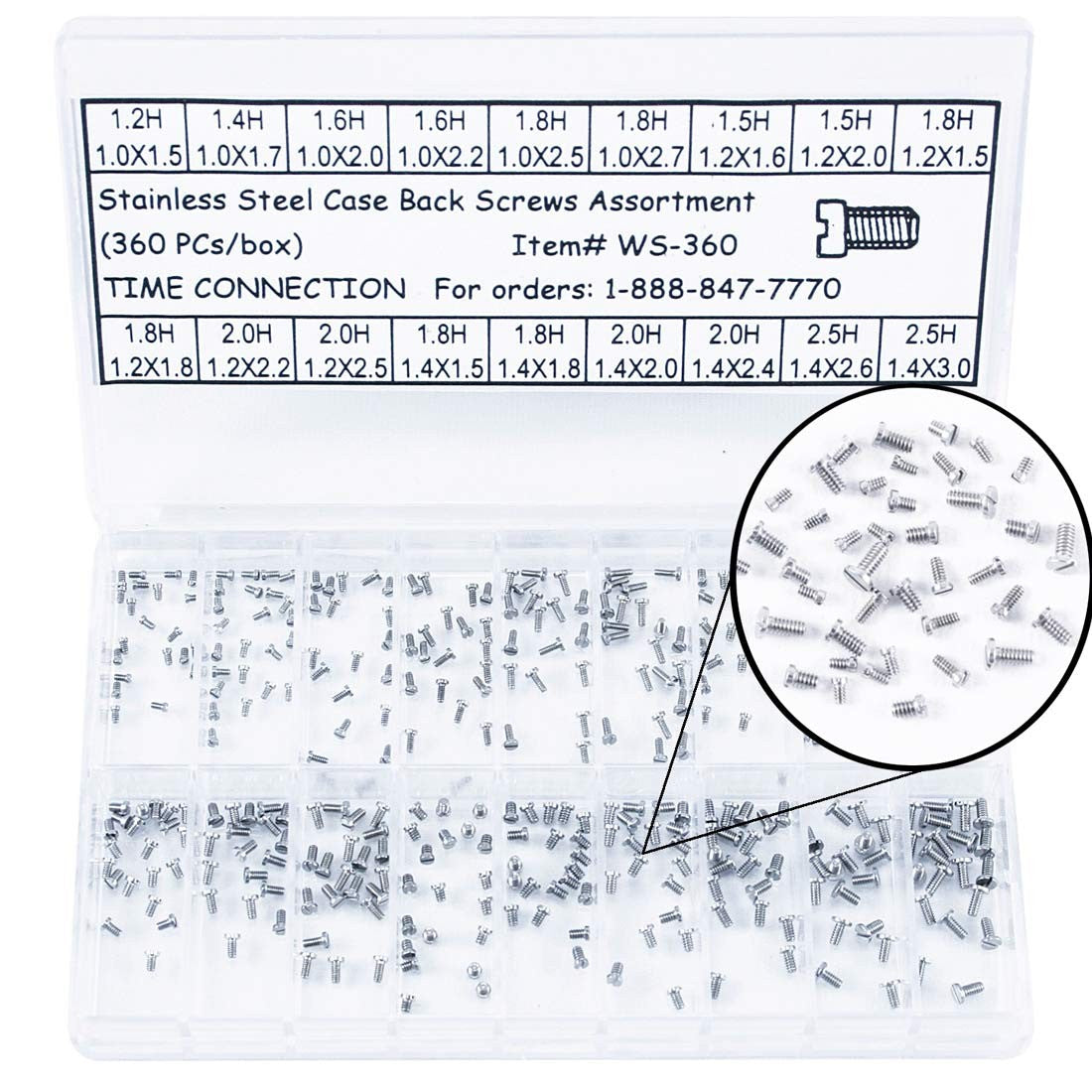 Stainless Steel Case Back Screws Assortment
