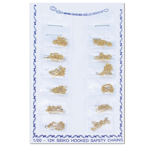 WC-112, Safety Chains Gold Filled 12 PCs Card