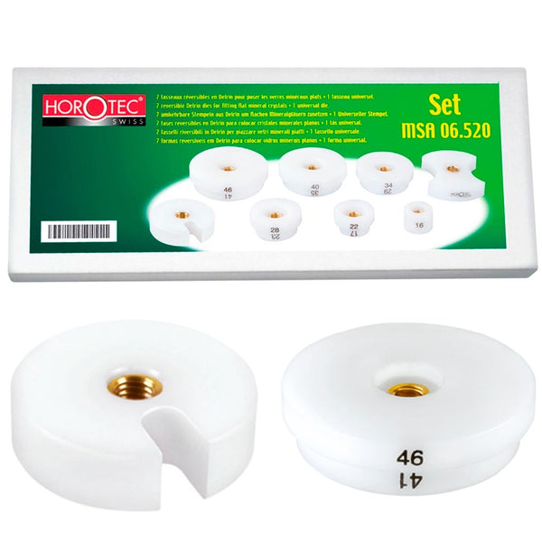 Horotec MSA 06.520 Reversible Delrin Dies for Fitting Flat Crystals Case Press (HT-426)