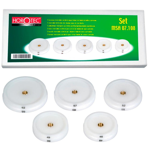 Horotec MSA 07.108 Set of 5 Extra Large Size Thread on Delrin Dies Ø46-48...62-65mm