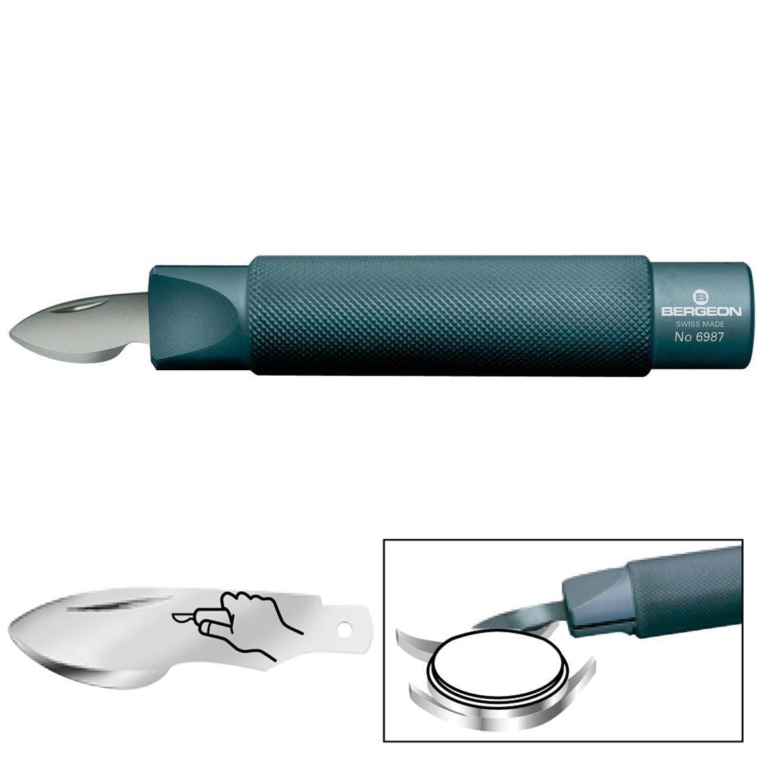 Bergeon 6987 Watch Case Opener Knife for Right and Left Handed