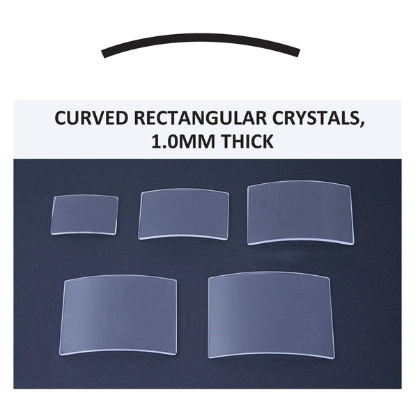 Curved Rectangular Crystals, 1.0mm Thick