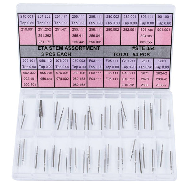 STE-354, ETA Stem Assortment (Total 54 Pieces)