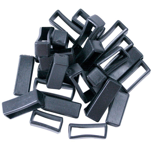 PVC Rubber Strap Keepers in Black, Brown, Blue or White (Total 25 PCs)