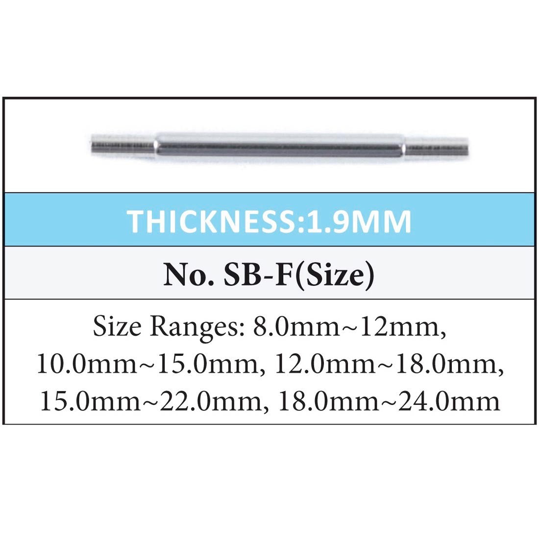 Female Spring Bars, 1.9mm Thickness (Pack of 10) – Time Connection II, Inc