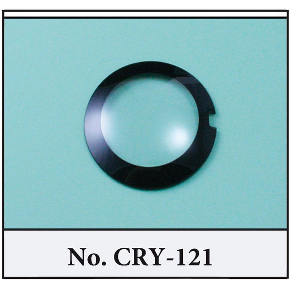 Generic Mineral Glass Crystals to fit RDO. w/ Black Trim, Size: 21mm
