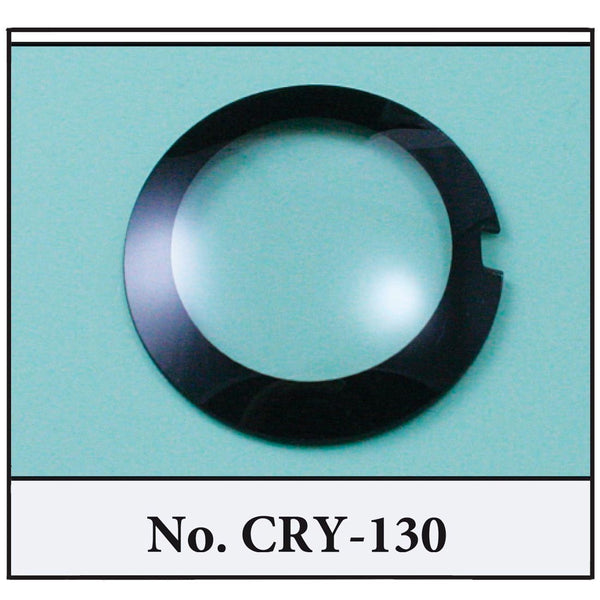 Generic Mineral Glass Crystals to fit RDO. w/ Black Trim, Size: 30mm