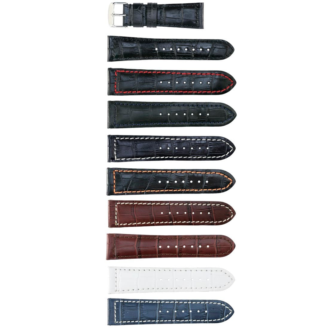 Banda No. 117 Alligator Grain Fine Leather Straps (18mm~30mm)
