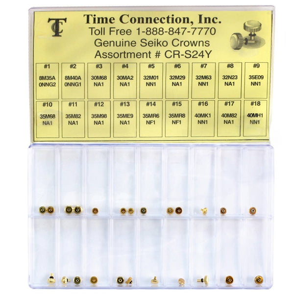 CR-S24Y, Genuine Seiko Yellow Crowns Assortment (Set of 24 Pieces)