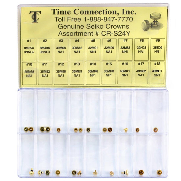CR-S24Y, Genuine Seiko Yellow Crowns Assortment (Set of 24 Pieces)