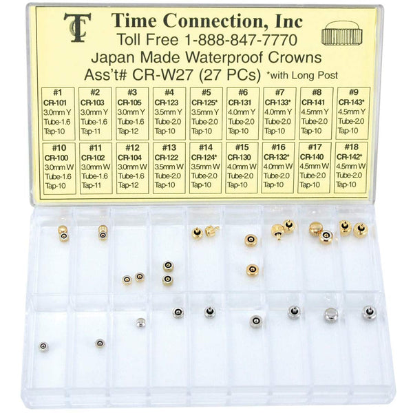 CR-W27, Mircon Gold Waterproof Crowns Assortment