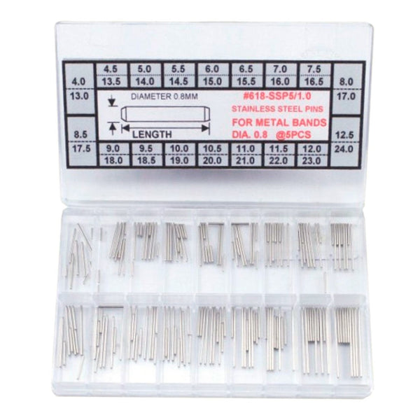 1.0mm Straight Stainless Steel Pins Assortment (180 Pieces)