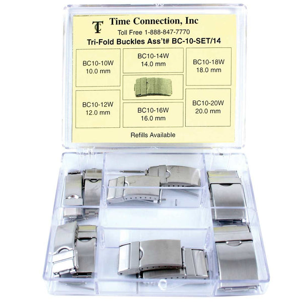 Tri-Fold Buckle with Safety Lock Assortment (10mm~22mm)