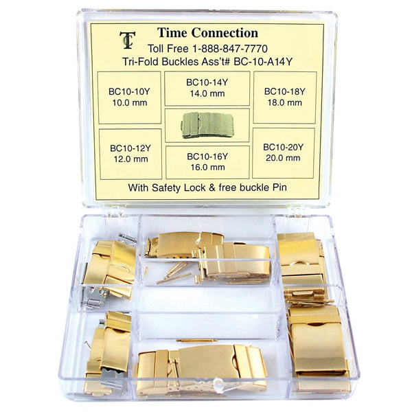 Tri-Fold Buckle with Safety Lock Assortment (10mm~22mm)