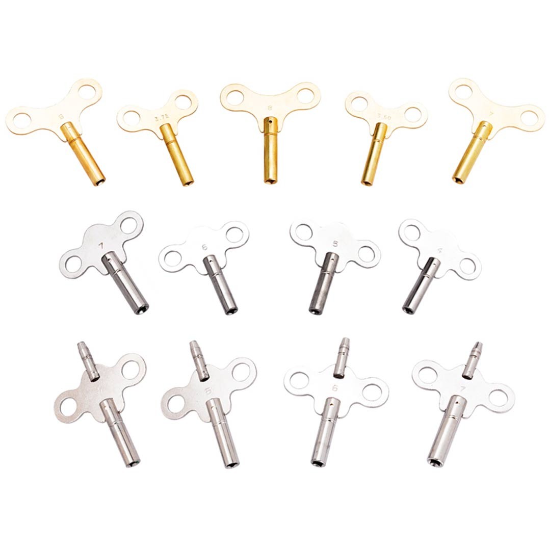 Assortment of 13 Popular Clock Keys – Time Connection II, Inc