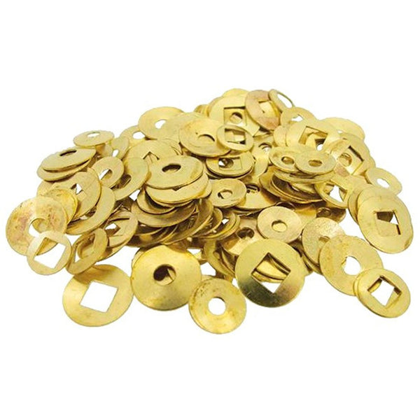 Brass Washer for Clock Hands, Round & Square Holes (100 Pieces)